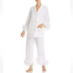 Sleeper White Feather-Trim Pajama Set